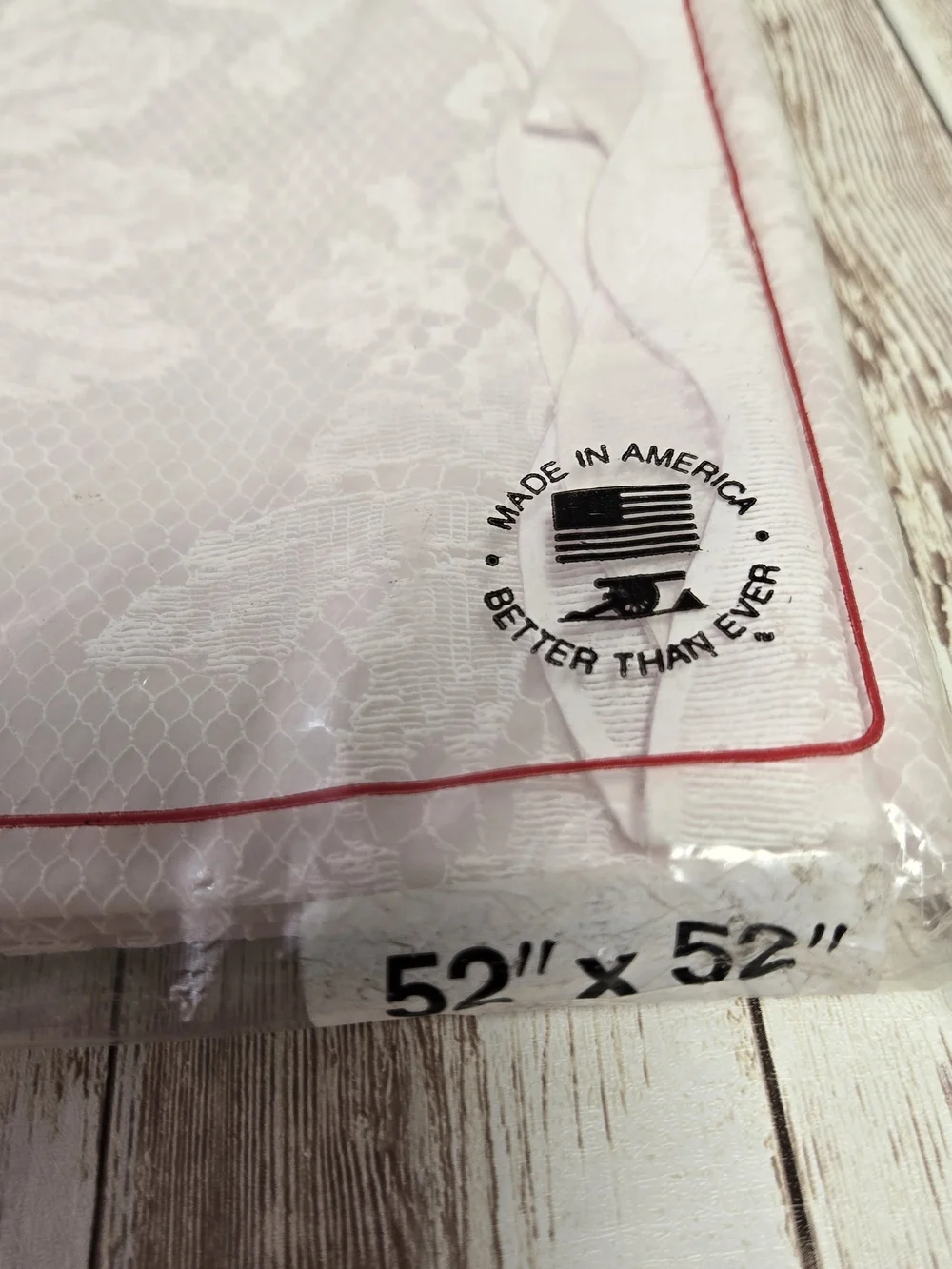 Vintage Cannon Lace Tablecloth White 52x52 New In Package Farmhouse Cottagecore